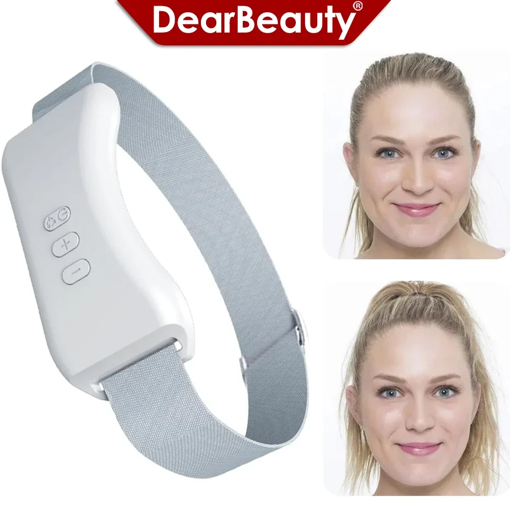 EMS مدلك رفع الوجه للتخسيس على شكل حرف V حزام رفع شد الوجه جهاز تجميل ضغط ساخن الاهتزاز تقليل الذقن المزدوجة