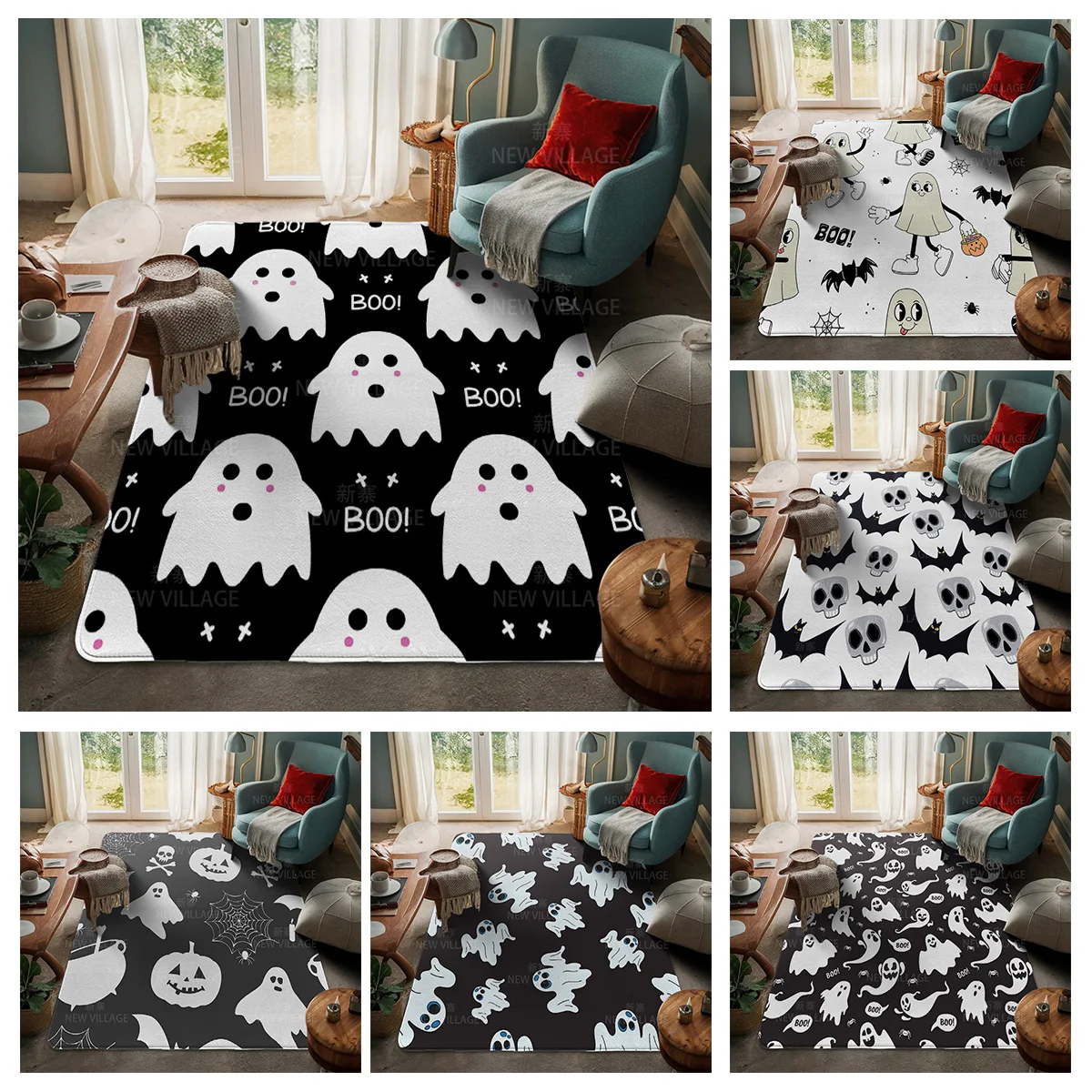 

House entrance carpet Home door mat Living Room Bath Foot bathroom non-slip water absorption rugs bath Halloween Autumn Pumpkin