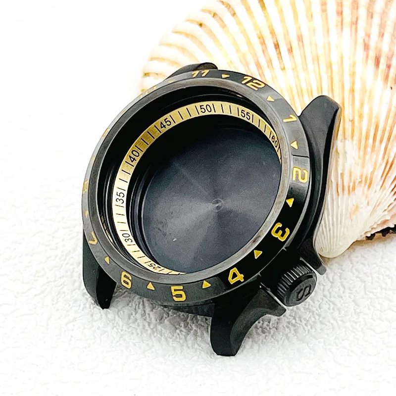 Mod الأسود الشكل NH35 حالة مختومة الغطاء الخلفي صالح سايكو اليابان الحركة التلقائية 20ATM مقاوم للماء الرجال الغوص استبدال ساعة