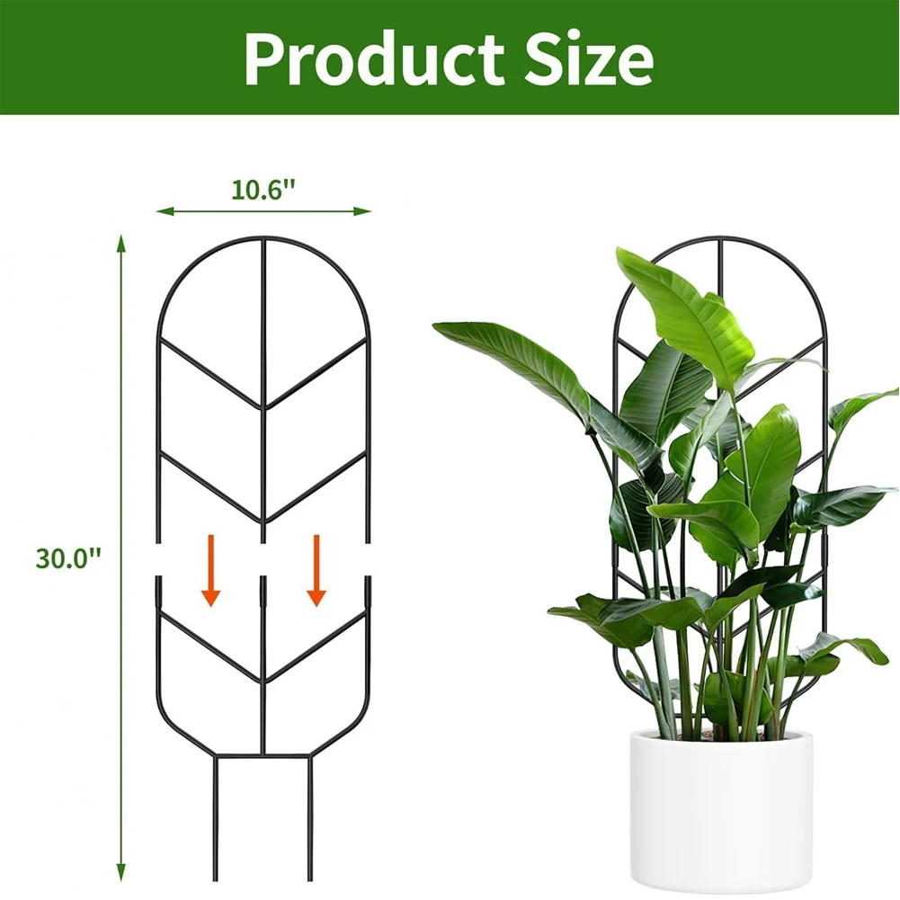 Iron Garden Support Trellis for Climbing For Roses Vines Flowers Outdoor Plant Guide Butterfly Design Black 2pcs 4pcs Set