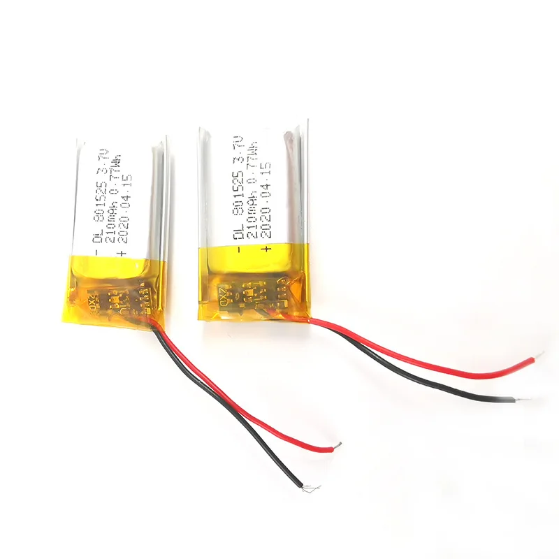 801525 fabricant de batterie au lithium casque Bluetooth batterie polymère 3.7V 230mah Dongguan batterie au lithium recharge 1100 fois