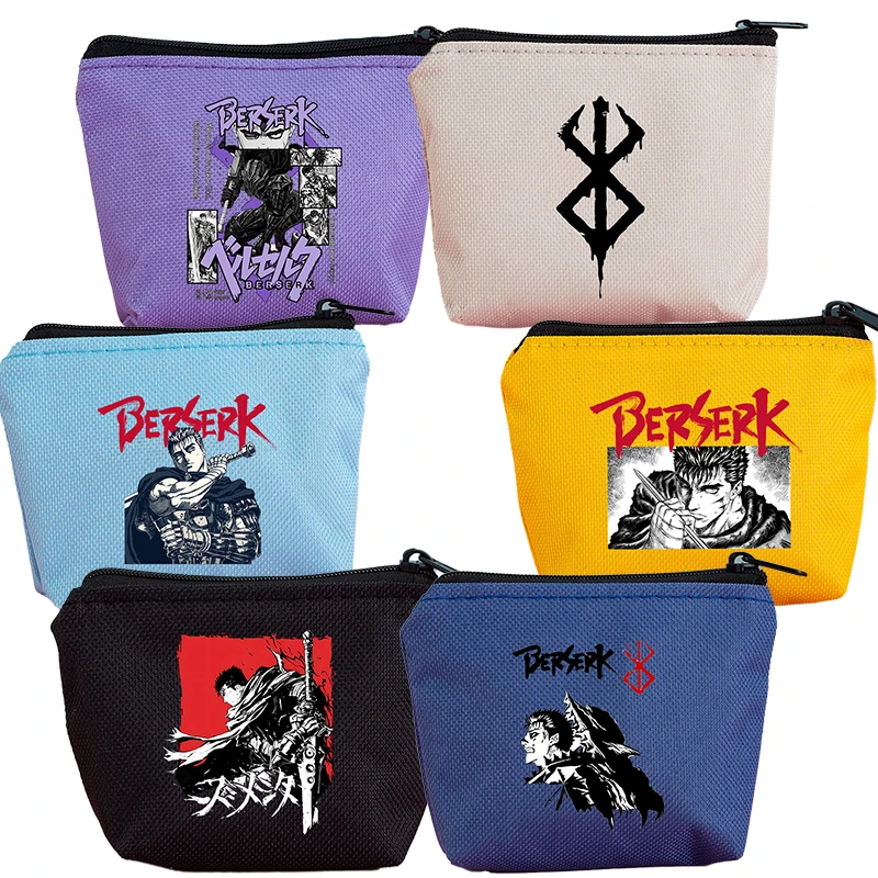 Porte-monnaie Anime Berserk, Portefeuille Kawaii, Sac de rangement portable pour monnaie, Mini porte-cartes mignon, Organisateur de clés, Cadeaux jouets