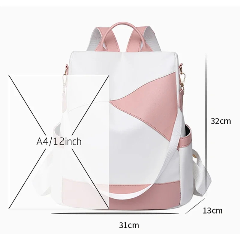 Bolso antirrobo impermeable para mujer, mochila de viaje de ocio, 2023