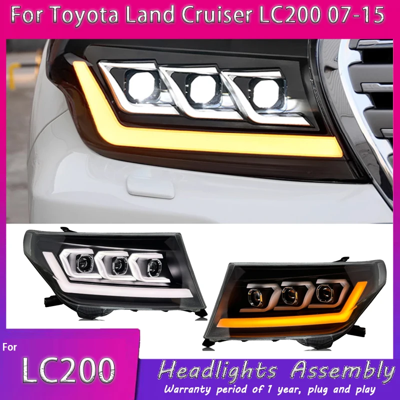 

Car For Toyota Land Cruiser Headlight 2008-2015 Upgrade Modified to New DRL Dynamic Turn Signal LED Headlight Auto Accessories