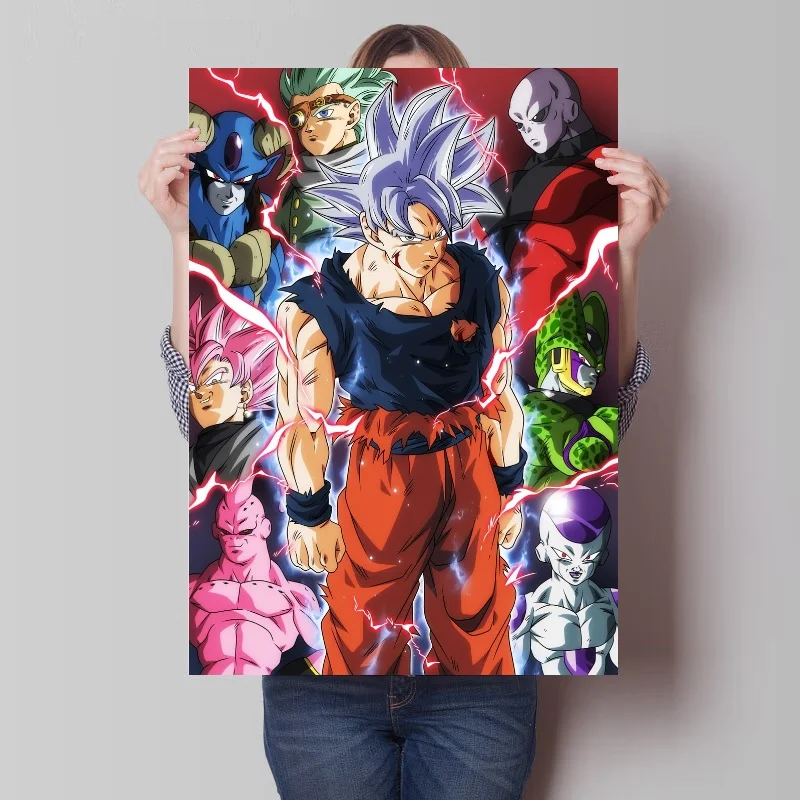 Bandai Anime Super Saiyan Canvas Painting Goku Print Dragon Ball Pictures Classic Home Decor Aesthetic Posters for Wall Painting