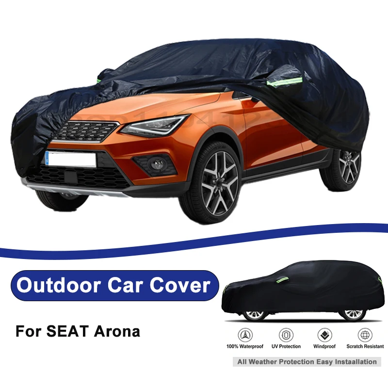 

Outdoor Full Car Cover For SEAT Arona with Reflective Strips Waterproof Snowproof Dustproof UV Protection Auto Accessories