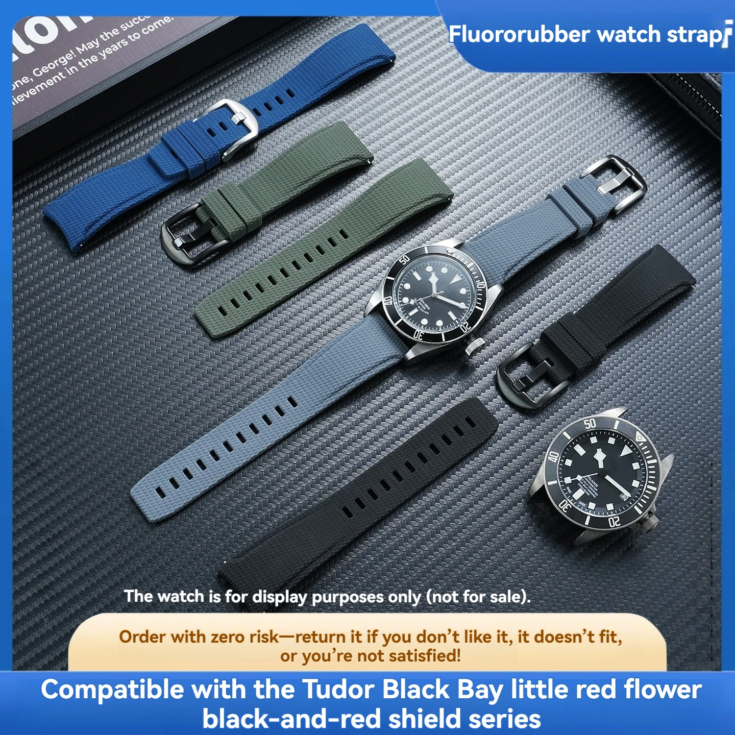 Quick release Curved interface universal fluorine rubber watchband for Omega Seiko Tudor  Tissot Breitling FKM bracelet 20/22mm