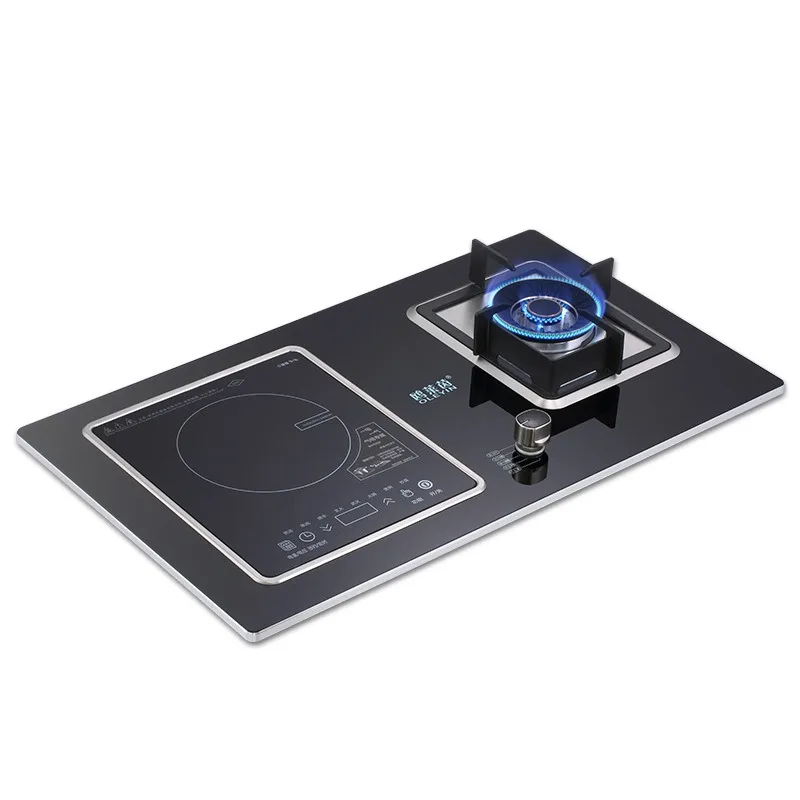 Kitchen Embedded Gas Stove Induction Cooker Timing Energy-saving Fierce Stove Double Cooktop Flip-type Radiant-cooker