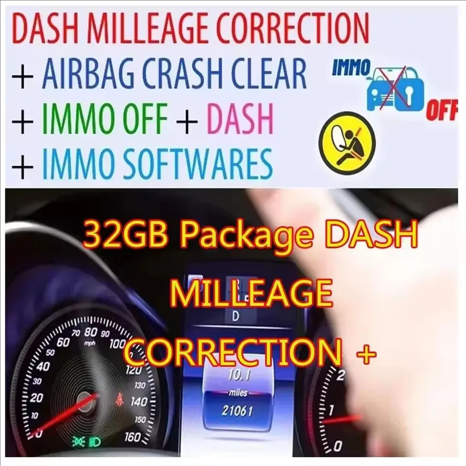 أحدث حزمة لعام 2025 بسعة 32 جيجابايت لتصحيح DASH MILLEAGE + حقيبة هوائية شفافة + IMMO OFF + DASH + IMMO SOFTWARES تنزيل التركيب #1
