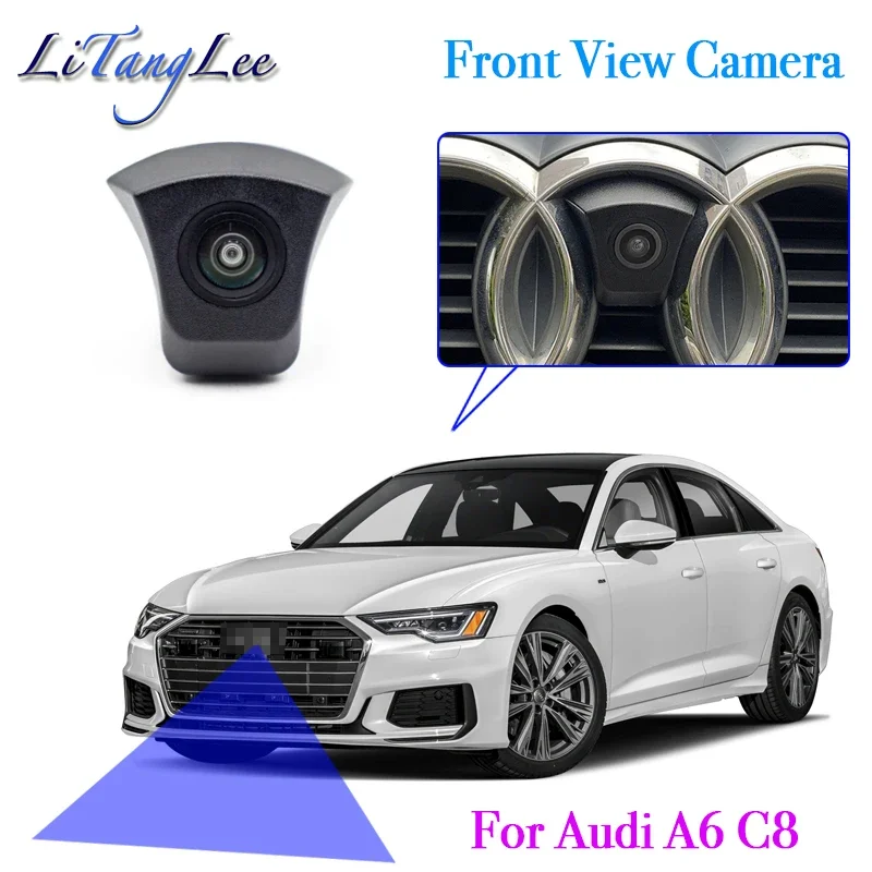 

For Audi A6 C8 4K 2018~2023 Car LOGO Front View Camera Night Vision HD Waterproof Wide Angle Blind Spot Area Parking