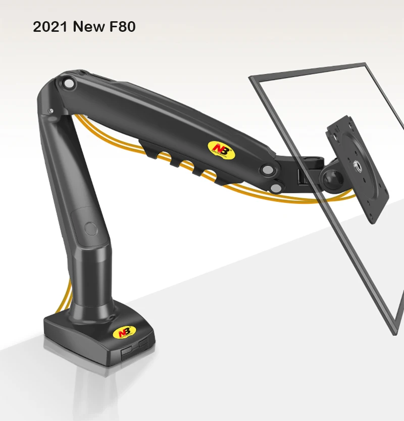 F80 Gas Spring 17-30 inch Desktop LED LCD Monitor Mount Holder Arm Ergonomic Gas Strut Flexi Mount Load 2~9kgs