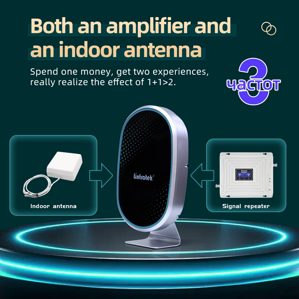 Lintratek 5 Band Cellular Amplifier 800 900 1800 2100 2600Mhz 5g Mobile Signal Booster GSM 3g 4g Built-in Antenna Repeater Kit