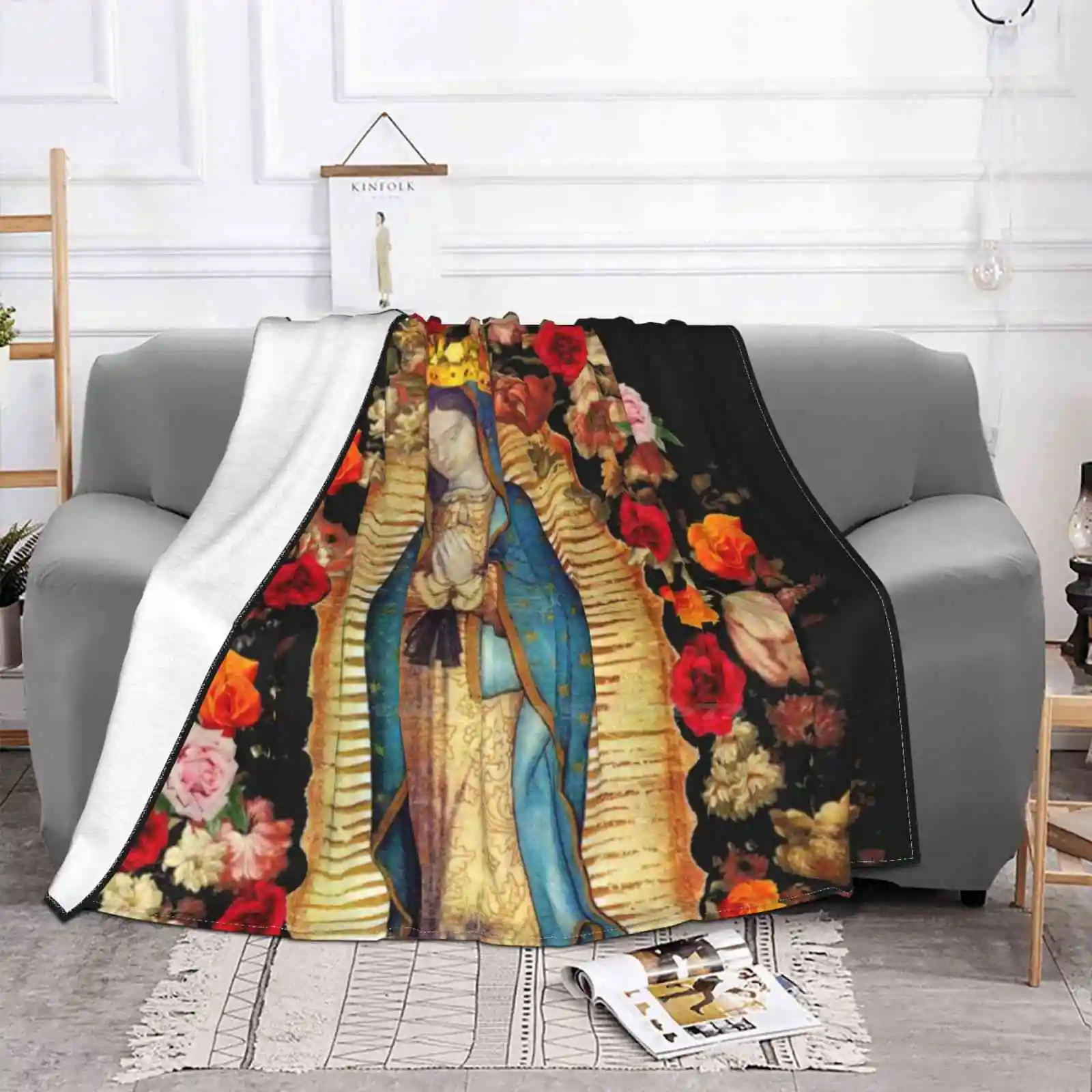 Our Lady Of Guadalupe Mexican Virgin Mary Mexico Catholic Saint New Selling Custom Print Flannel Soft Blanket Our Lady Of