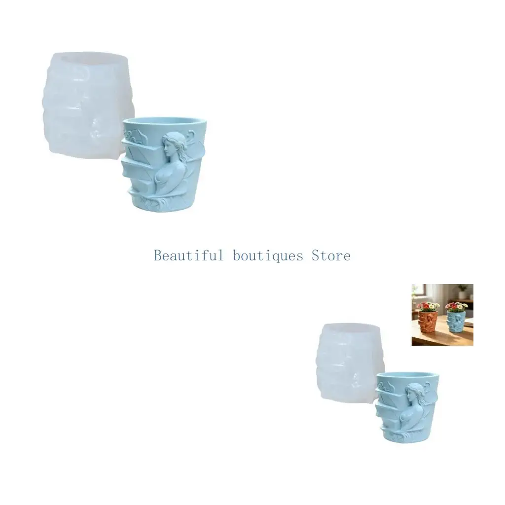 U4LF Container Silicone Mold with Relief Figure Design Use