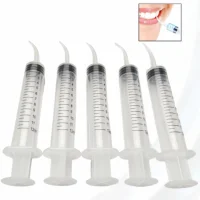 NIGF-seringa de riego de codo Dental de plástico desechable, 5 uds., lavado de dientes, Impresión de inyección, jeringa Dental con punta curva