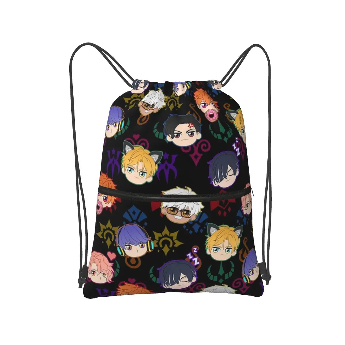 

Obey Me-Demon Brothers Рюкзаки с узором Модные портативные карманные спортивные сумки на шнурке Сумки для книг для студентов-путешествий