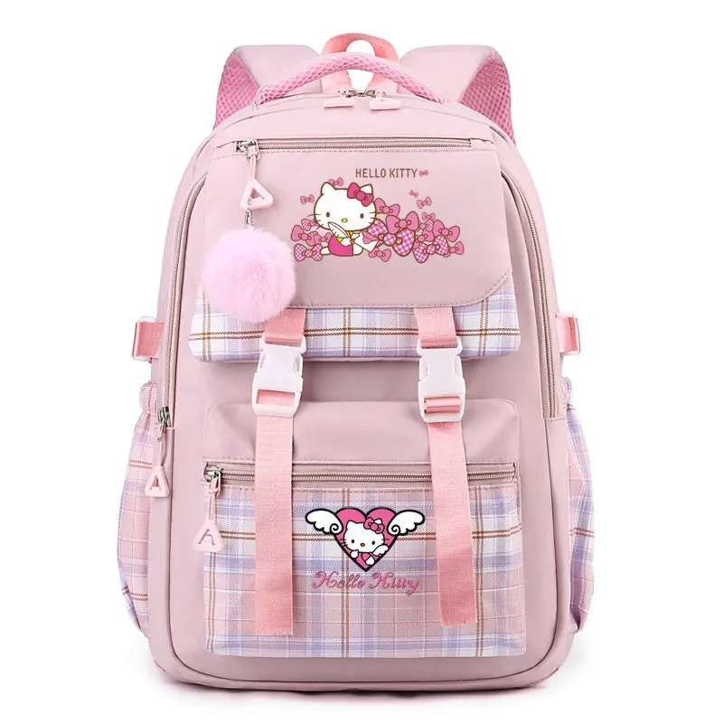 Olá kitty mochila para menina e menino, mochila escolar, casual, bonito, para adolescente, estudante