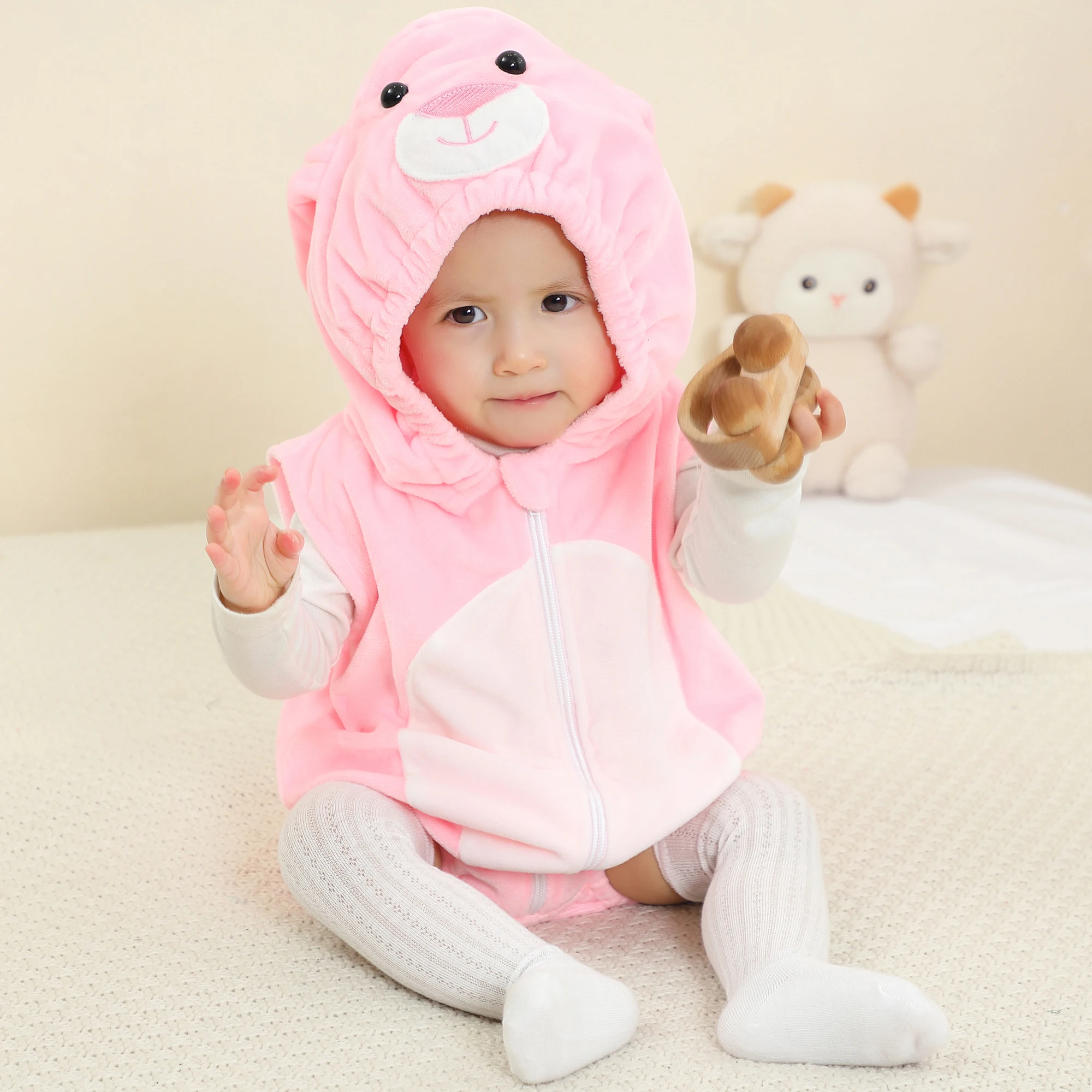 Toddler Baby Girls Rabbit Rompers One Piece Hooded Bunny Animal Cosplay Costume Baby Oneises Newborn Photography Kids Overalls