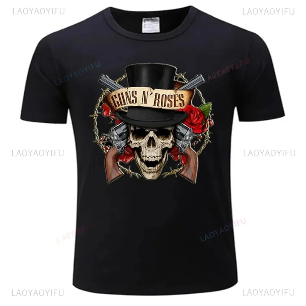 

Guns N'Roses Movie Logo Pirate-Captain Black Men's Graphic Band T-Shirt Summer T-shirt New T Shirts Man Streetwear Tops