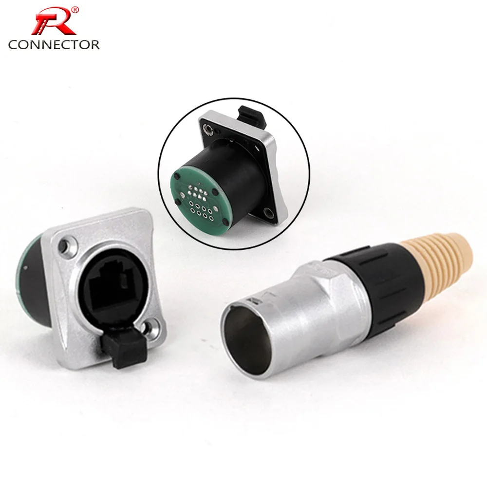 1set RJ45 CAT5 Waterproof Panel Mount Female Socket+Male Plug Connector,LAN Extension Cable Coupler for Outdoor Network