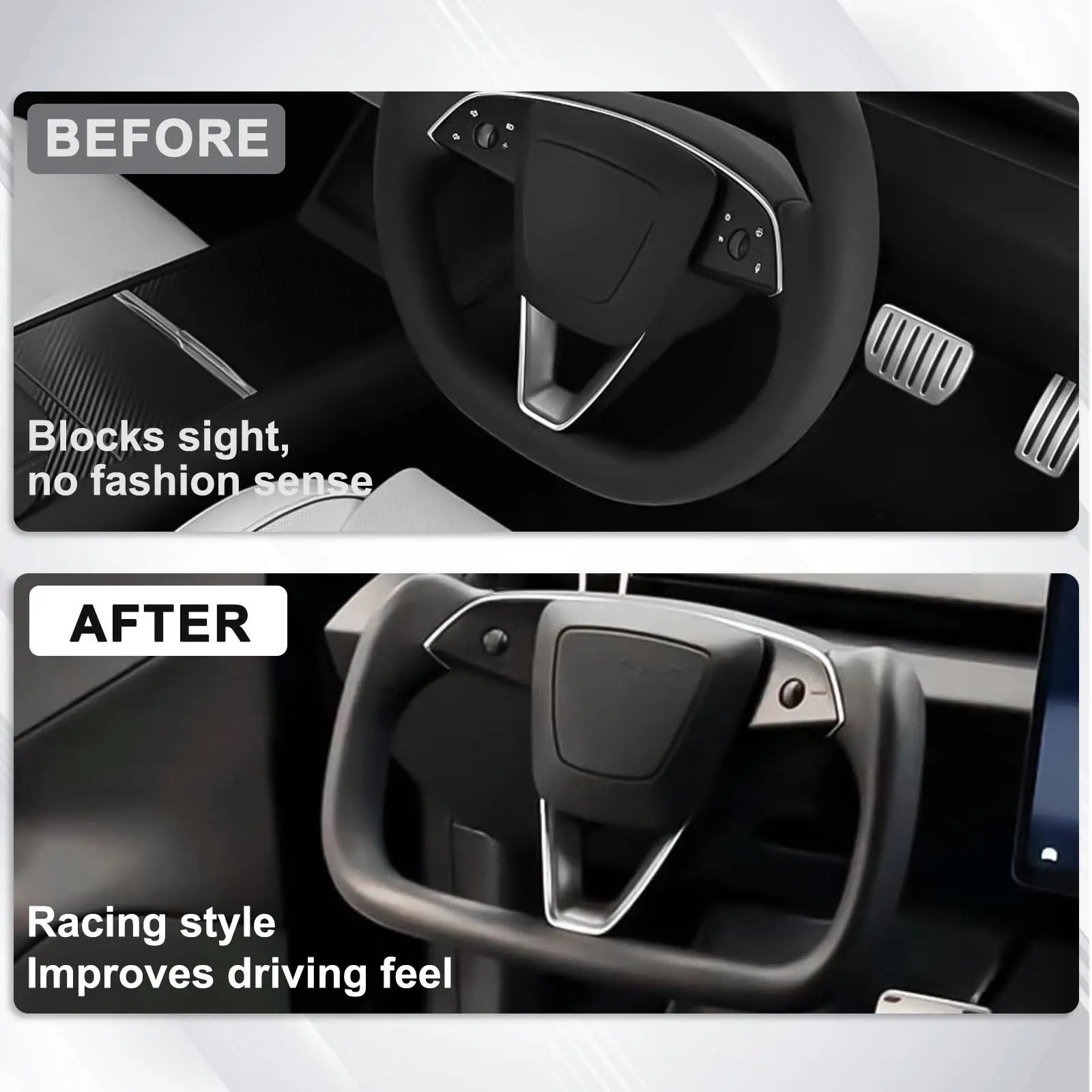 2026 New NAPP Leather 350mm Heating Yoke Handle for Tesla Model Y Juniper/3 Highland Yoke Steering Wheel Personalized Accessory