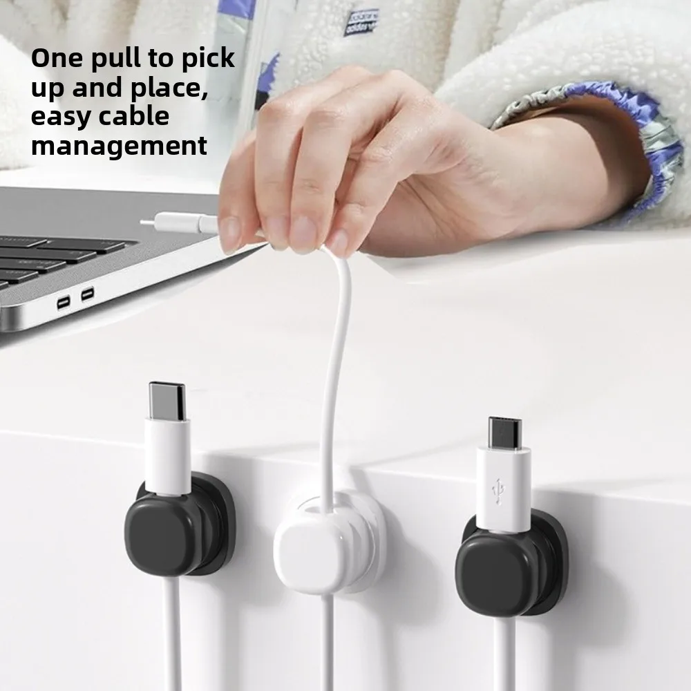 3Pcs Data Cable Holder Multifunction Cable Clips Portable Adjustable Cable Holder Smooth Cable Organizer Home