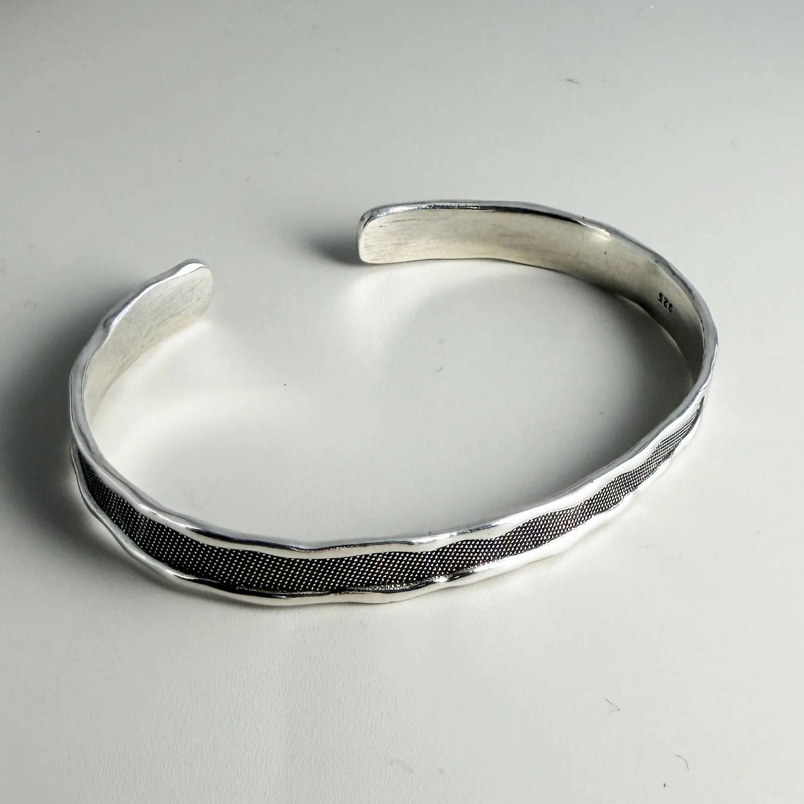 925 Sterling Silver Bracelets for Women Men String Accessories Retro Retro Wide Pendant Party Jewelry Gift