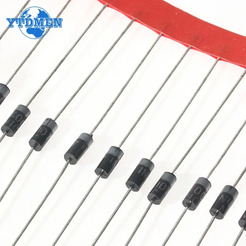 50-500PCS 1N4007 Rectifier Diode Kit 1A 1000V DIP DO-41 Lead Diodes for DIY Electronics Projects Power Supplies & Circuit Repair