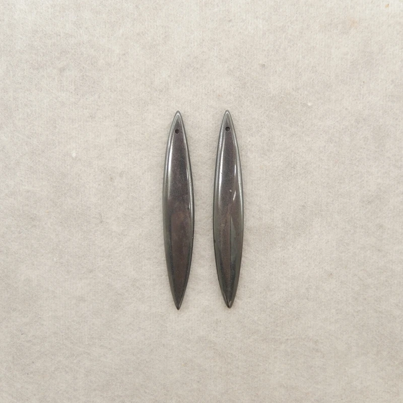 

2 шт. B & F натуральные гематитовые серьги-бусины для изготовления ювелирных изделий, каменные бусины ручной работы, принадлежности для изготовления ювелирных изделий 46X8X3MM-6.3G