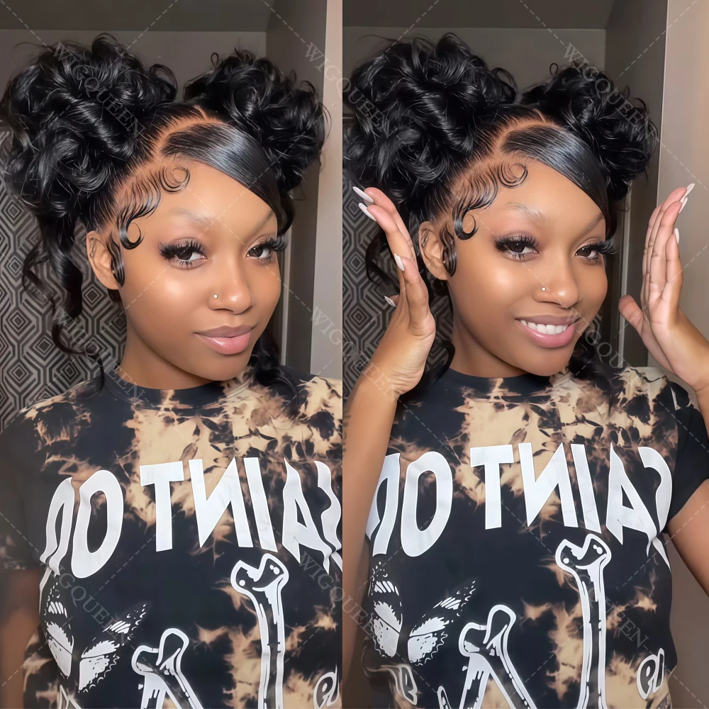 

12A 200% Плотность Объемная волна 13x4 5x5 Кружевной фронтальный бесклеевой парик Человеческие волосы Невидимый ремешок 100% облегающий 360 Real HD Полный парик шнурка