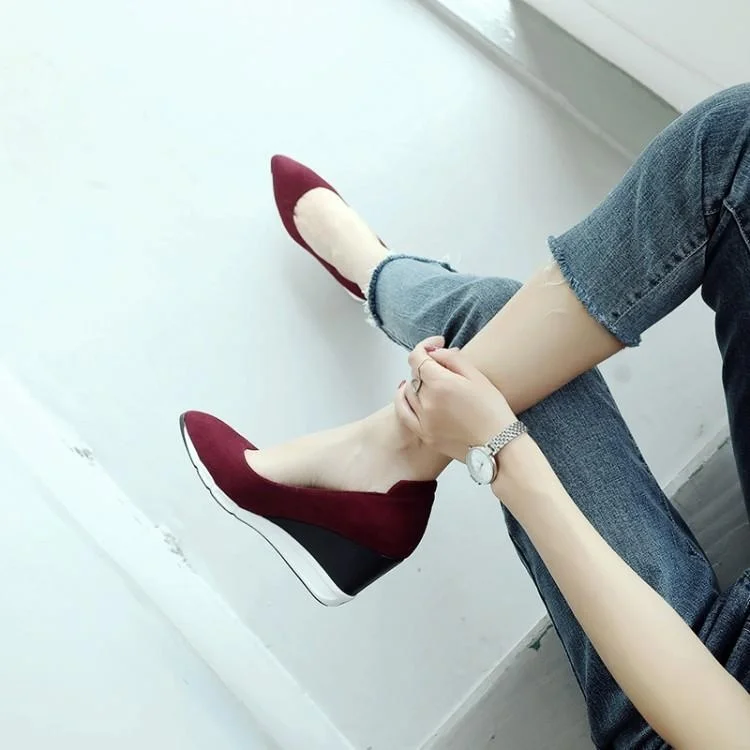 

Корейские повседневные женские туфли на высоком каблуке с глубоким вырезом и острым носком на высоком каблуке Ele Aosphere Spring oes