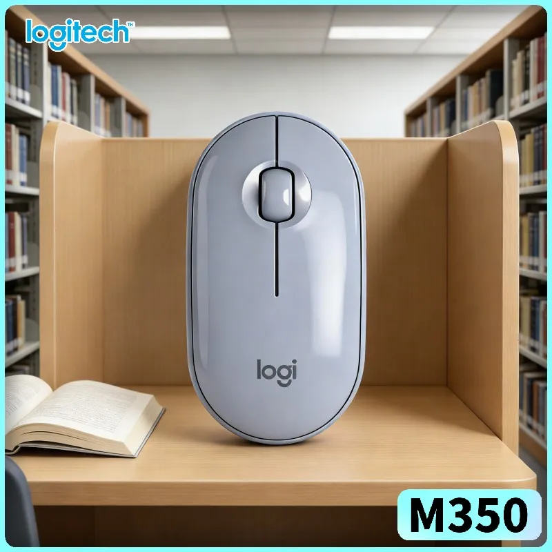 Logitech M350 Ergonomic Pebble Mouse - Comfort Grip, 1000 DPI, Bluetooth Low Energy, 10m Range, Daily Task Essential