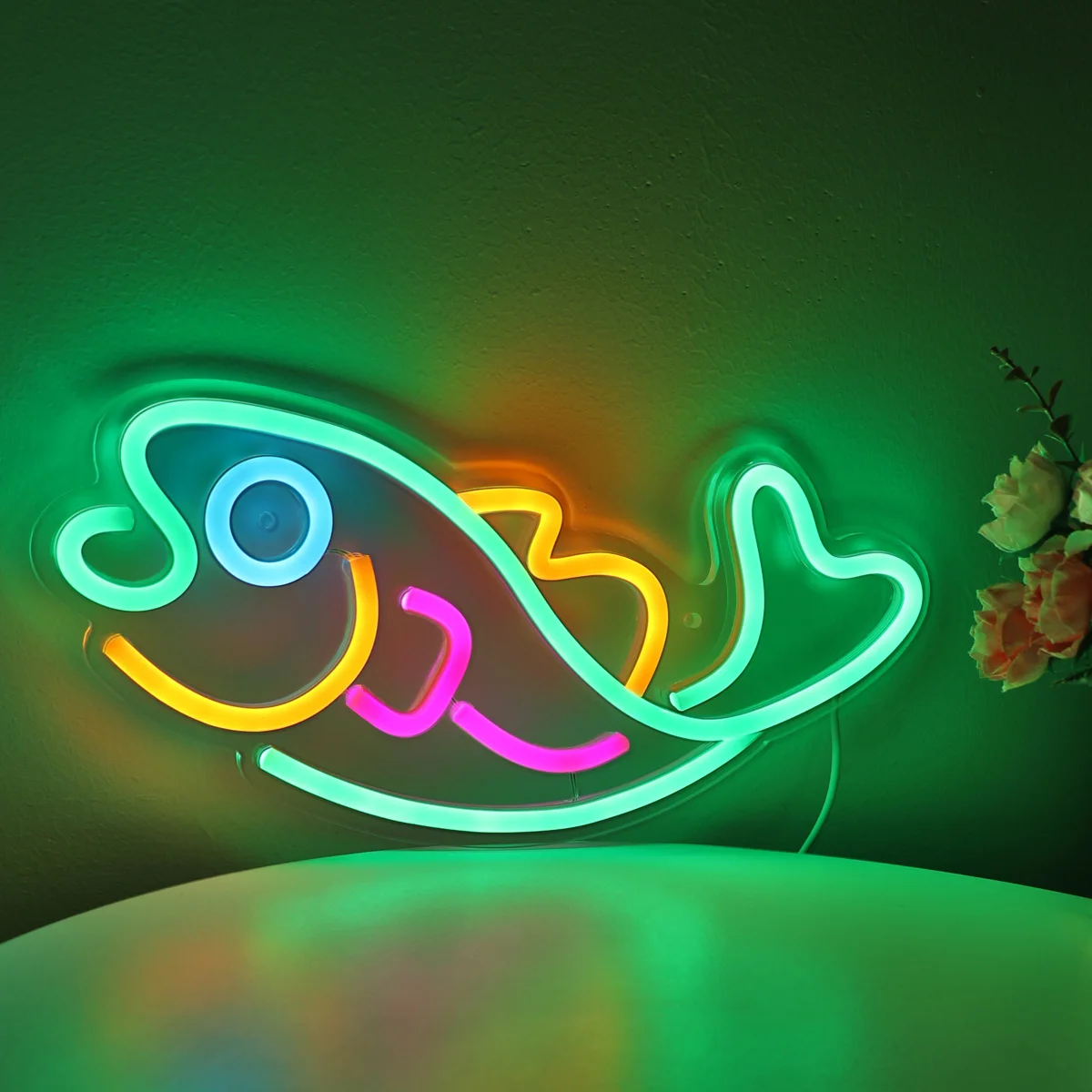 Imagem -03 - Criativo Peixe Led Wall Neon Art Sign Light Pub Clube Festa Decoração de Eventos 12.2 x 6.1 1pc