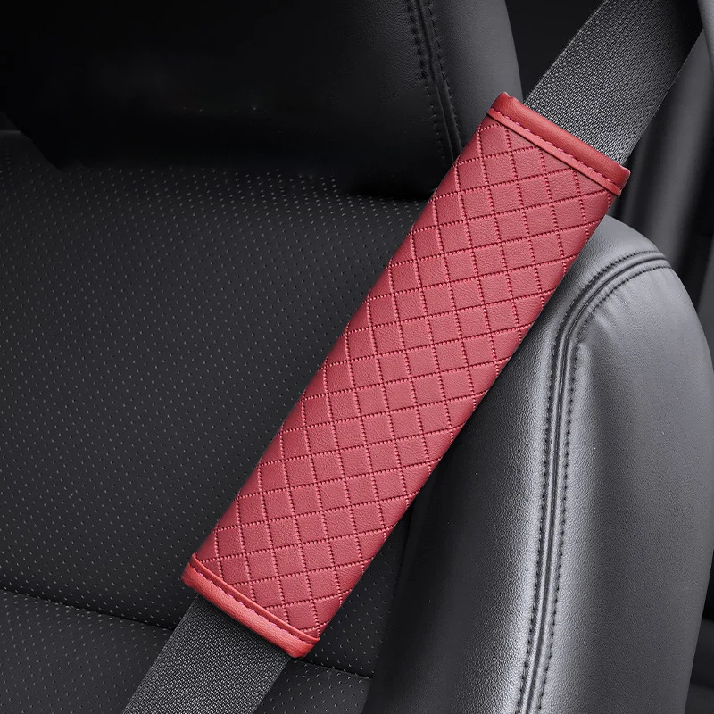 

2Pcs Luxury PU Leather Car Seat Belt Shoulder Cover, Soft Padding to Relieve Pressure, Universal Car Accessories