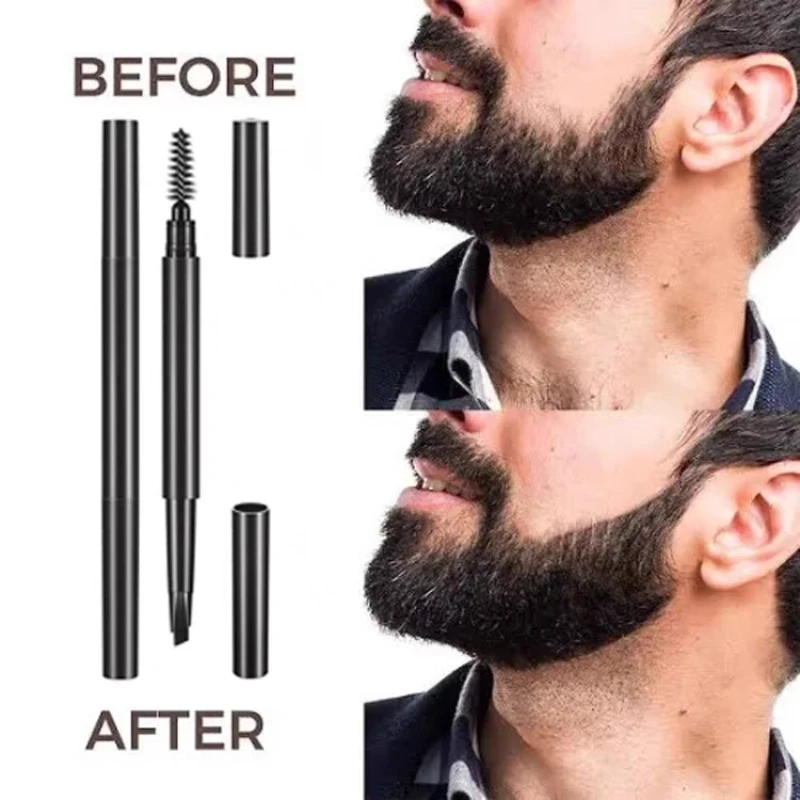 Beard Filling Pen Beard Enhancer Brush Beard Coloring Shaping Tool Waterproof Black Brown Hair Pencil Repair Tool Whiskey Makeup