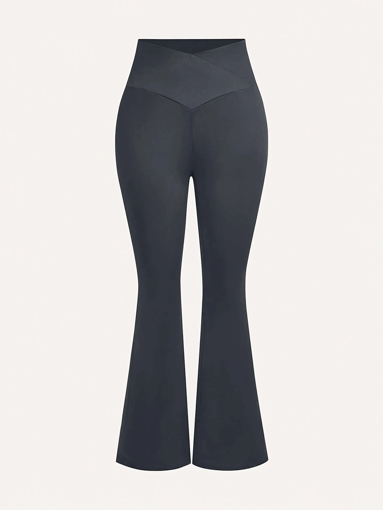 Calças femininas de perna larga ajuste fino elástico queimado calças primavera estilo cinza puro verão tamanho-etiquado calças de levantamento de quadril