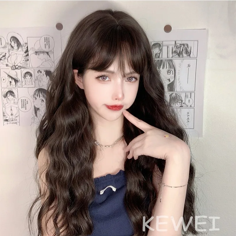 Woman Big Wave Long Curly Hair Lady Daily Clothing Match Modify Face Shape Headgear Party Skirt Accessories Simulation Wig