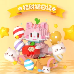 Fun Micro-particle Building Blocks Lucky Cat Children's Building Blocks Toy Cute Cat Assembly Leisure Stress Relief Game