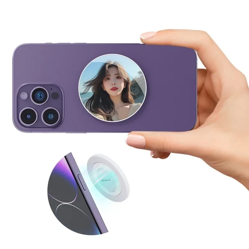 FOR MagSafe Magnetic Makeup Mirror Rear Camera Video Selfie Mirror Vlog Magnetic Convex Holder Streaming Selfie