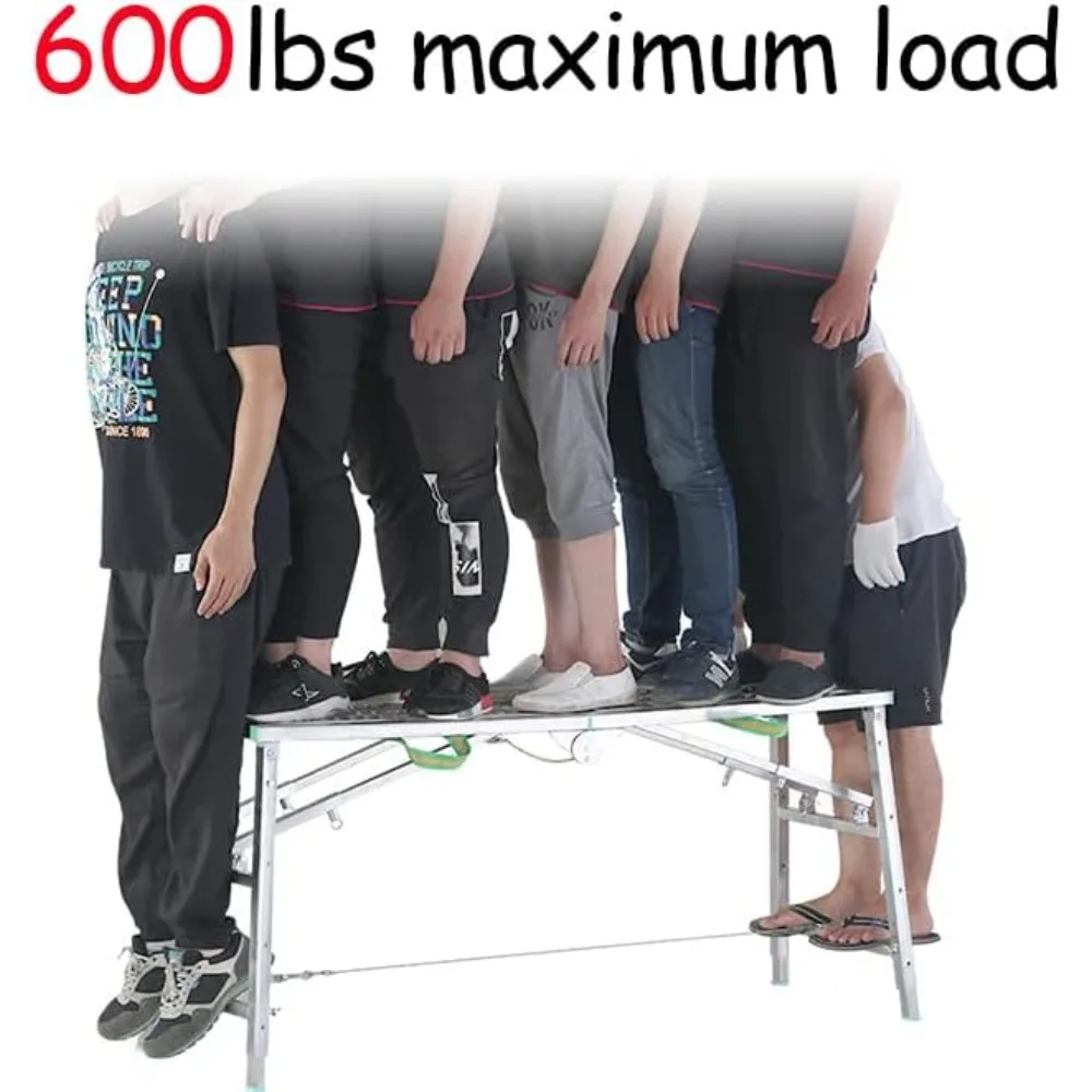 ダーシャン ポータブル足場プラットフォーム 55(L) x15(W) x27-43(H)インチ 作業台 高さ調整可能 スチール製 耐荷重600ポンド 折りたたみ式
