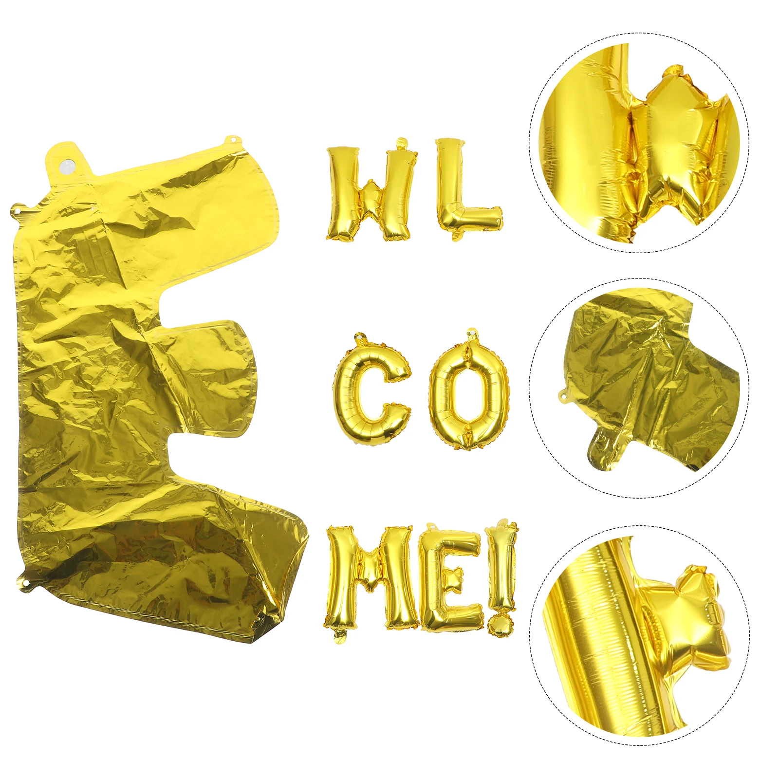 

1 Set Welcome Letter Foil Balloons Decorative Party Layout Props For Wedding Birthday Celebration School Event Wall Decoration