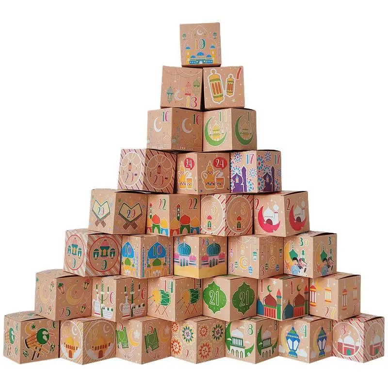 2025 Eid Calendar Block Set Eid Themed Number Boxes 30 Day Advent Calendars Eid Calendar Block Set Eid Candy Boxes For Mother's