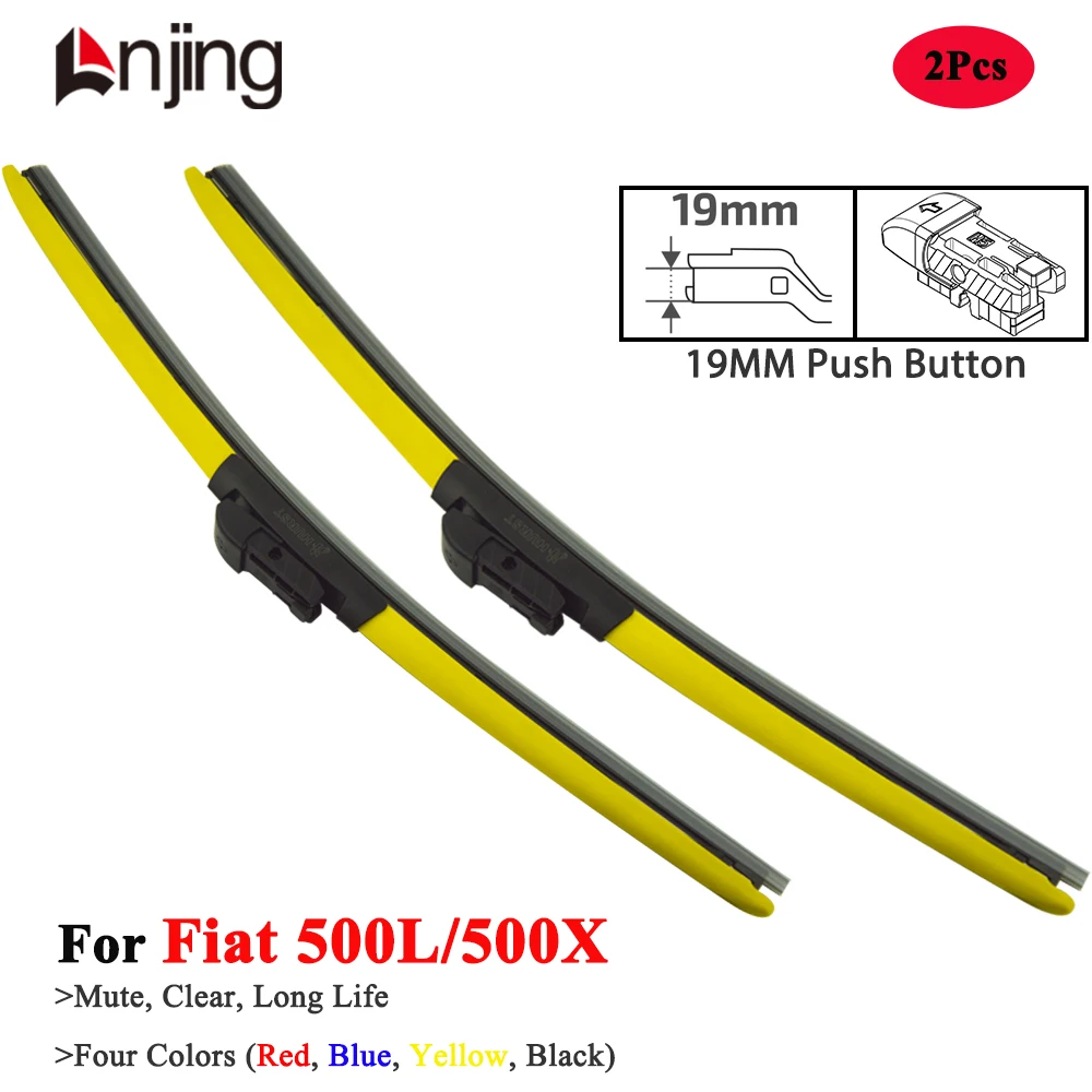 

LNJING Colorful Wiper Blade For Fiat 500L 351 500X 334 Tuning Sport 2012 2015 2016 2018 2019 2020 2023 2024 2025 Car Accessories