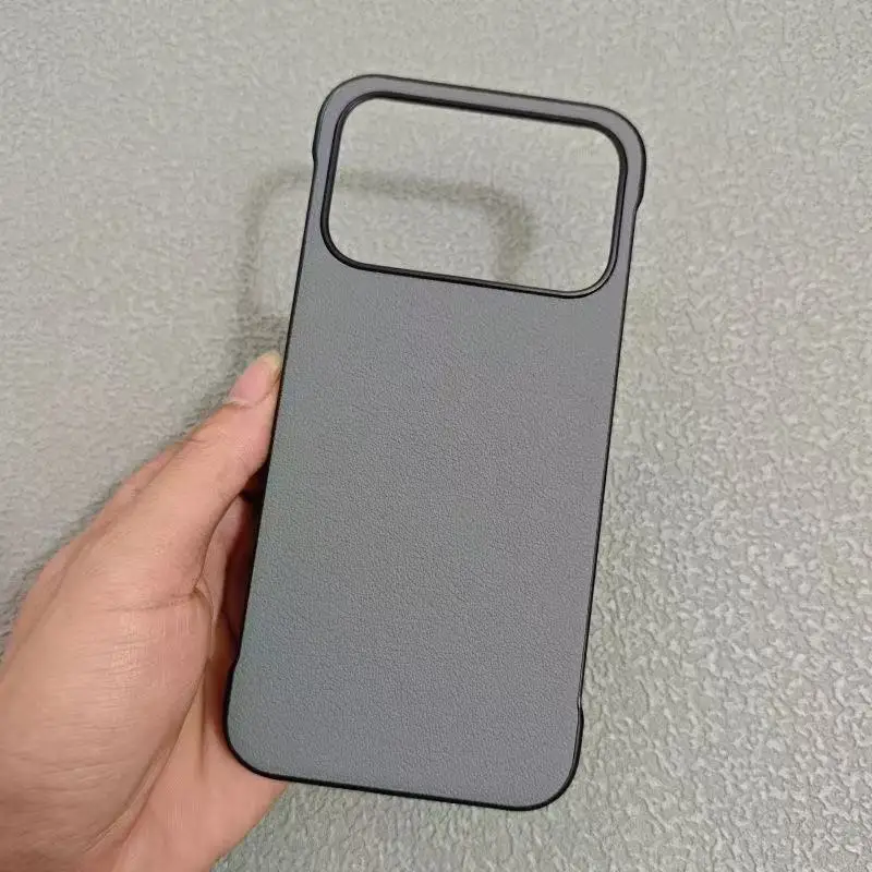 حافظة لهاتف POCO F8 Ultra Pro بسيطة بلون سادة بدون إطار من الجلد النباتي PC صديقة للبشرة ومقاومة للسقوط لهاتف POCO F 8 Ultra Funda