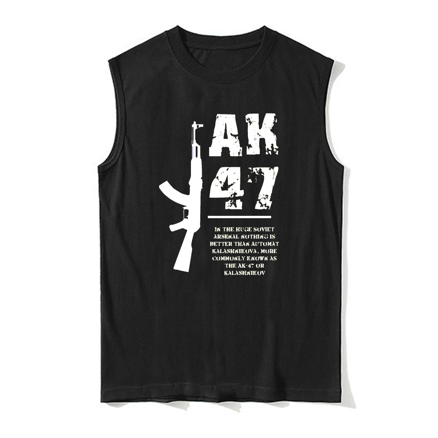 Soviet Kalashnikov AK-47 Assault Rifle Tanktop 100% Cotton O-Neck Summer Casual Mens Vest Sleeveless T-shirt Retro Streetwear