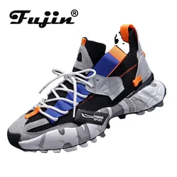 Fujin 2024 High Quality Men Women Unisex Dad Shoes Chunky Sneakers Breathable Knitting Lace Up  Zapatillas De Deporte