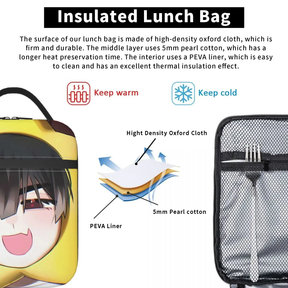 الغريبة المرحلة ميزي حتى إيفان حقيبة الغداء في الهواء الطلق نزهة علب الاغذية خمر طباعة أكياس الغداء الحرارية أكسفورد المحمولة سستة حقيبة للحفاظ على البرودة #3