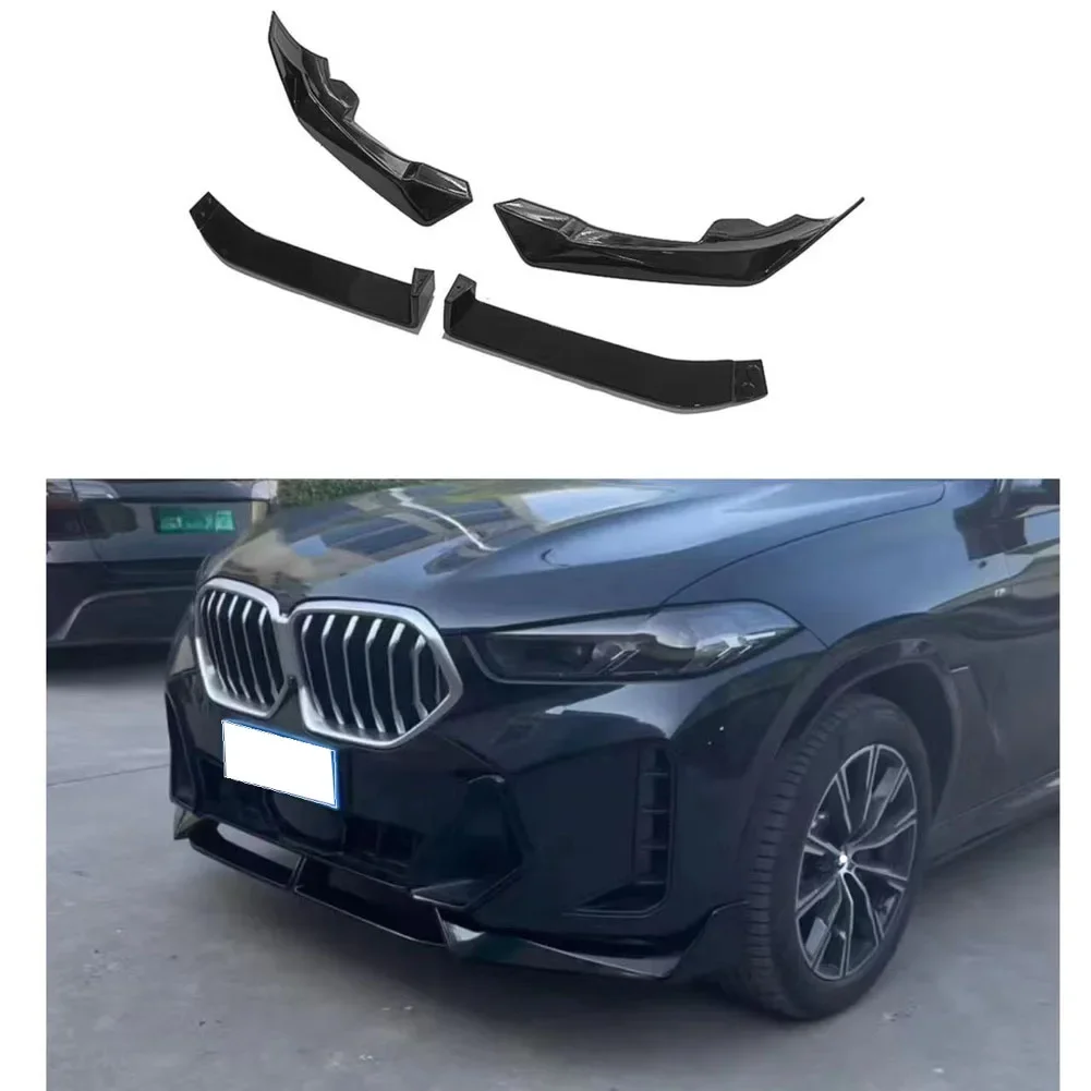 Front Lip Splitter Spoiler Side Lower Splitters Body Kit For BMW X6 G06 M Sport LCI  xDrive30i 40i M60i M50D XDrive30d 2023-2025