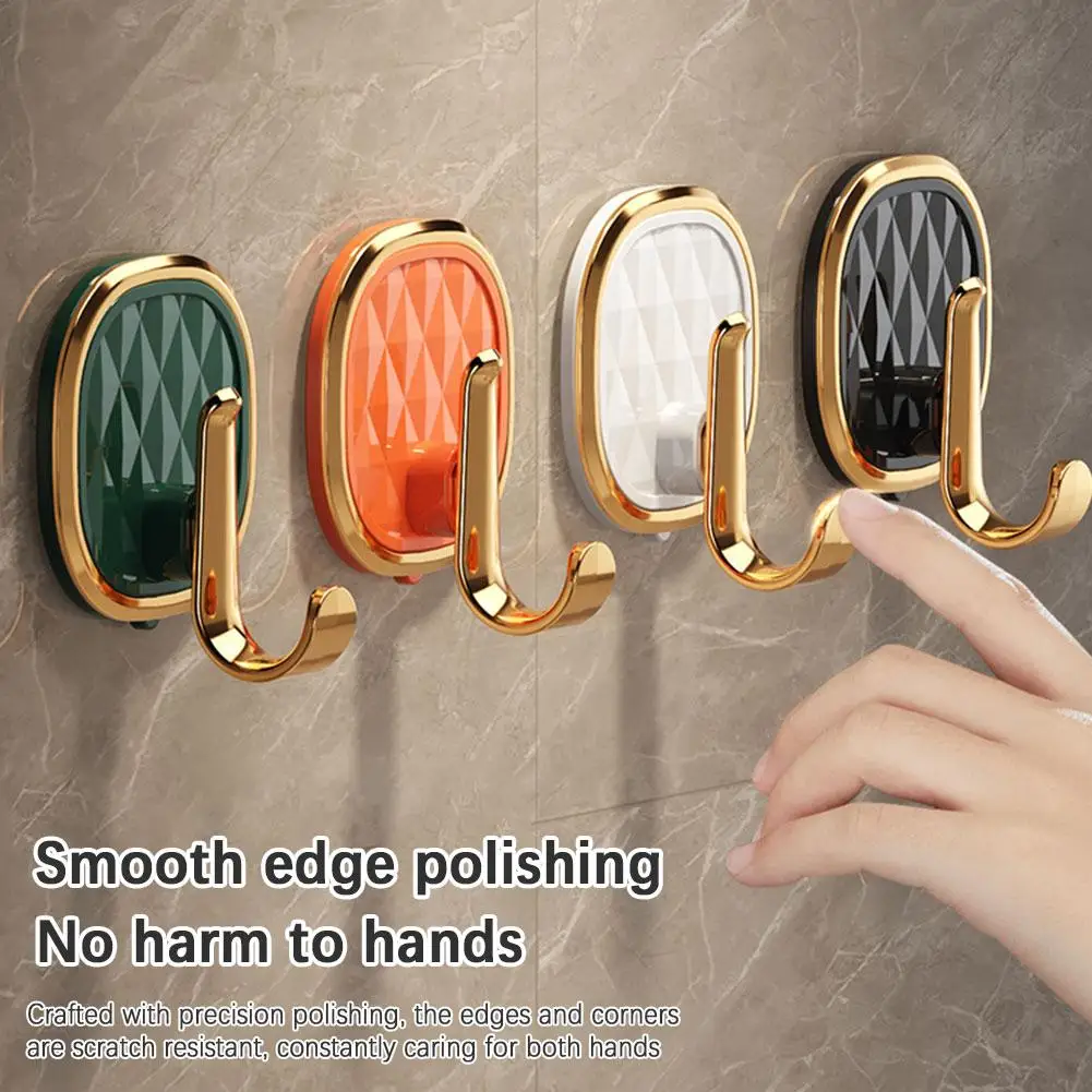 

1pcs Luxury Punch-free Wall Hooks Strong Sticky Coat Rack Towel Organizer Bag Install Door Easy Clothes Kitchen Hanger H7g2