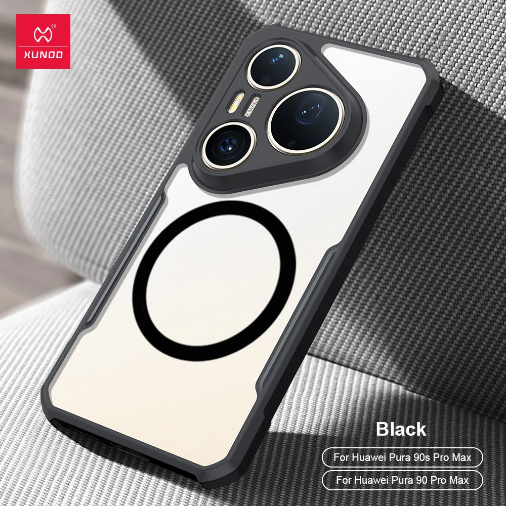 XUNDD Case For Huawei Pura 90 Pro Magnetic Kickstand Clear Shockproof Airbag Anti-Drop Cover with Full Camera Protection Shell